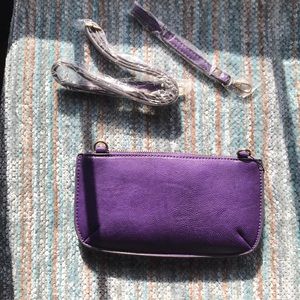 Purple Leather Purse Clutch